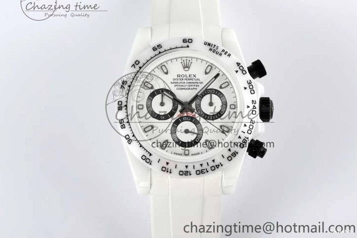 White Black Best on Dial Rubber 5GF Daytona White Ceramic A7750 Edition White Strap 1226